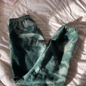 green tie dye sweat pants